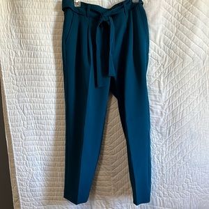 Blue dress pants with tie belt!